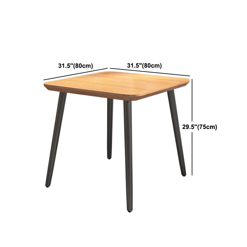 Industrial Style Dining Table Solid Wood 4 Legs Table for Dining Room