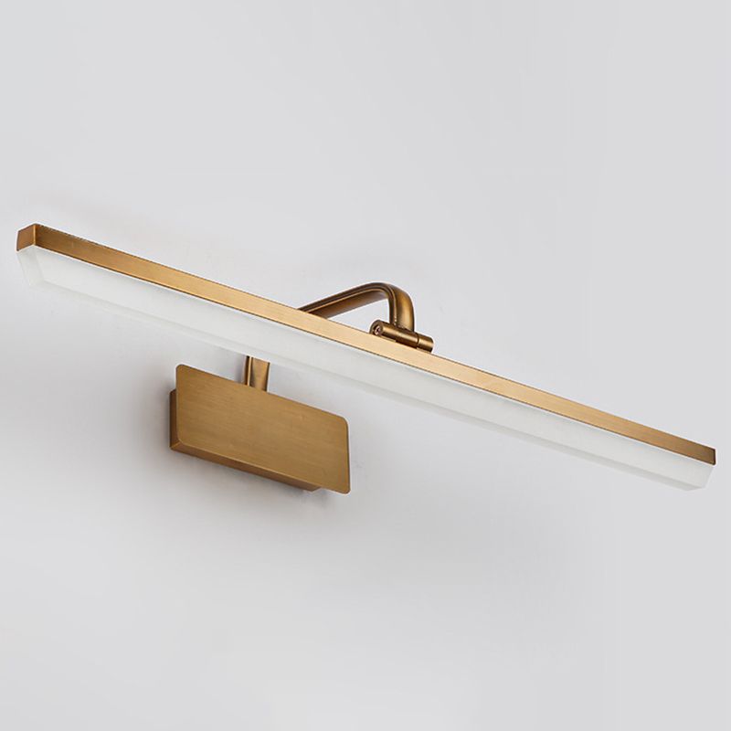 Cabeza ajustable Metal Baño de baño Luz de tocador Minimalismo moderno Luces de tocador de acrílico LED lineal