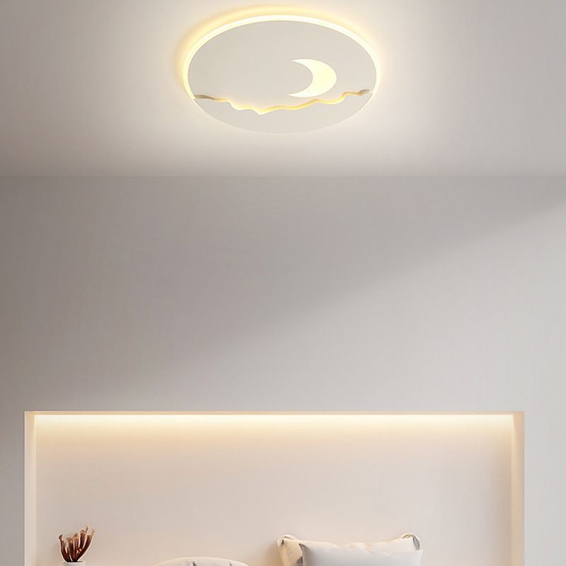 LED Contemporary Ceiling Light White Flush Mount Lighting for Foyer