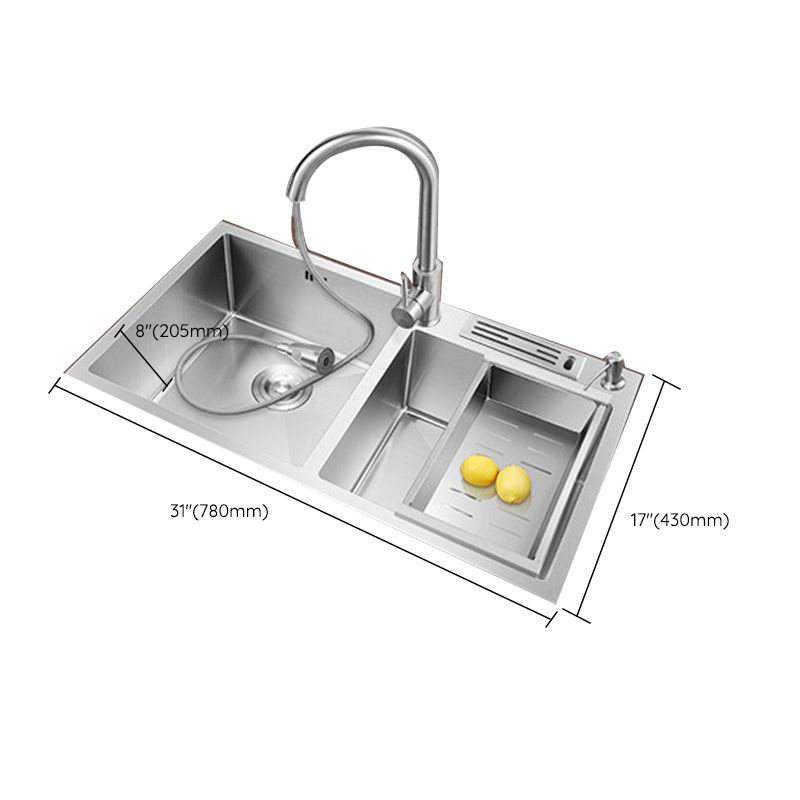 Stainless Steel Kitchen Sink Modern Kitchen Sink with Drain Assembly