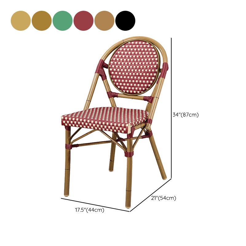 21" Wide Tropical Outdoor Chair Armles Rattan Dining Side Chair