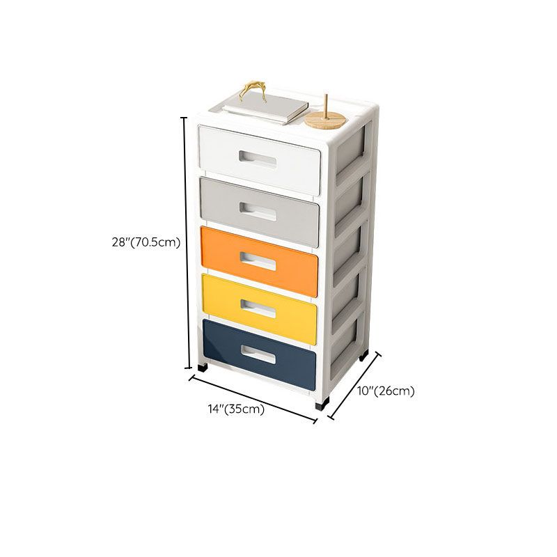 Coastal Cabinet Plastic Drawers Filing Cabinet for Home Office