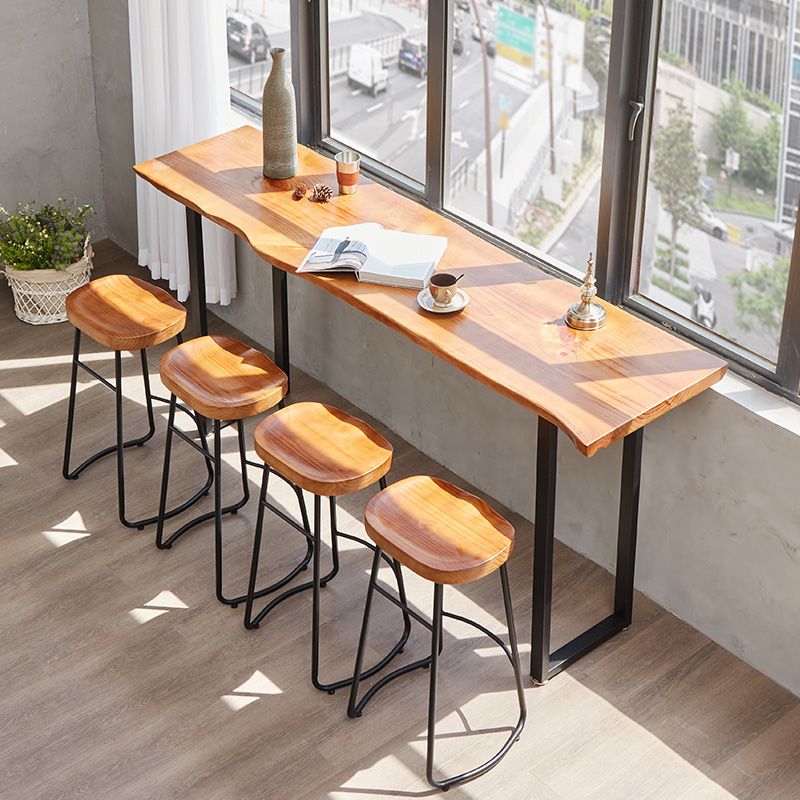 Pine Wood Bar Dining Table Modern Rectangle Bar Table for Dining Room