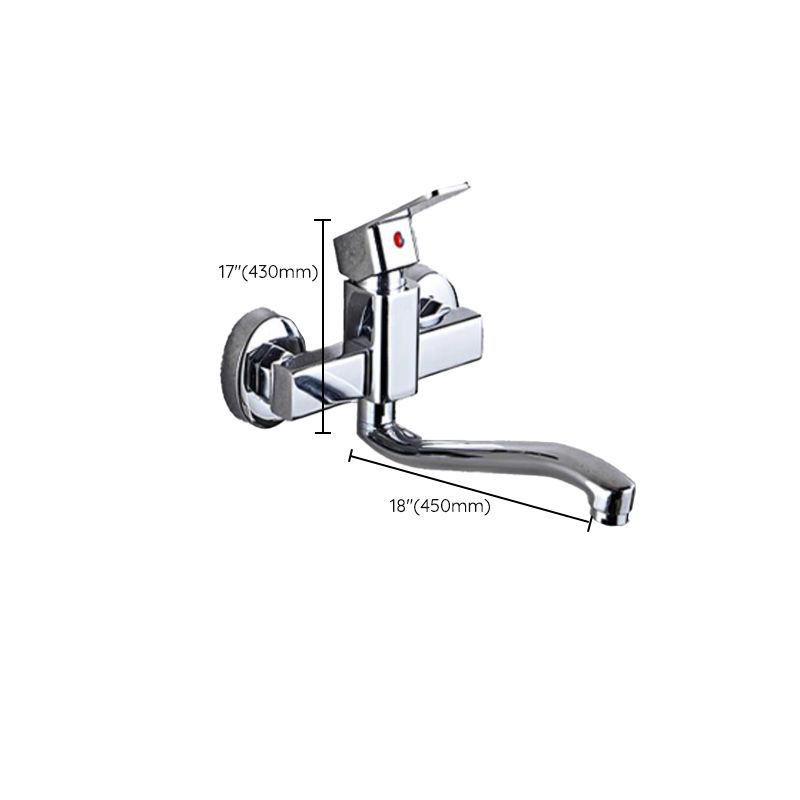 Industrial Kitchen Faucet Lever Handle Wall Mounted High Arc Faucet