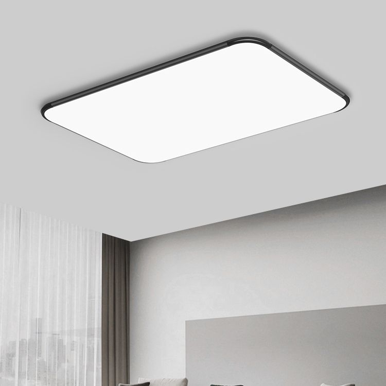 Minimalism Ceiling Light Fixture Black and White LED Flush Mount for Bedroom