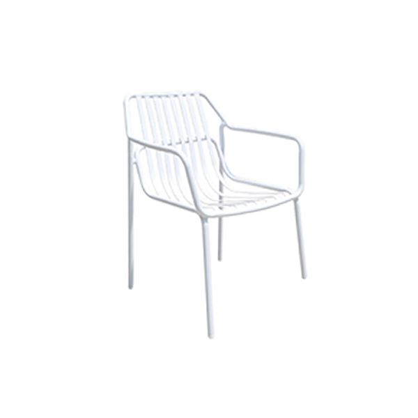 Contemporary Aluminum Dining Armchair Stacking Chairs 32.28" High