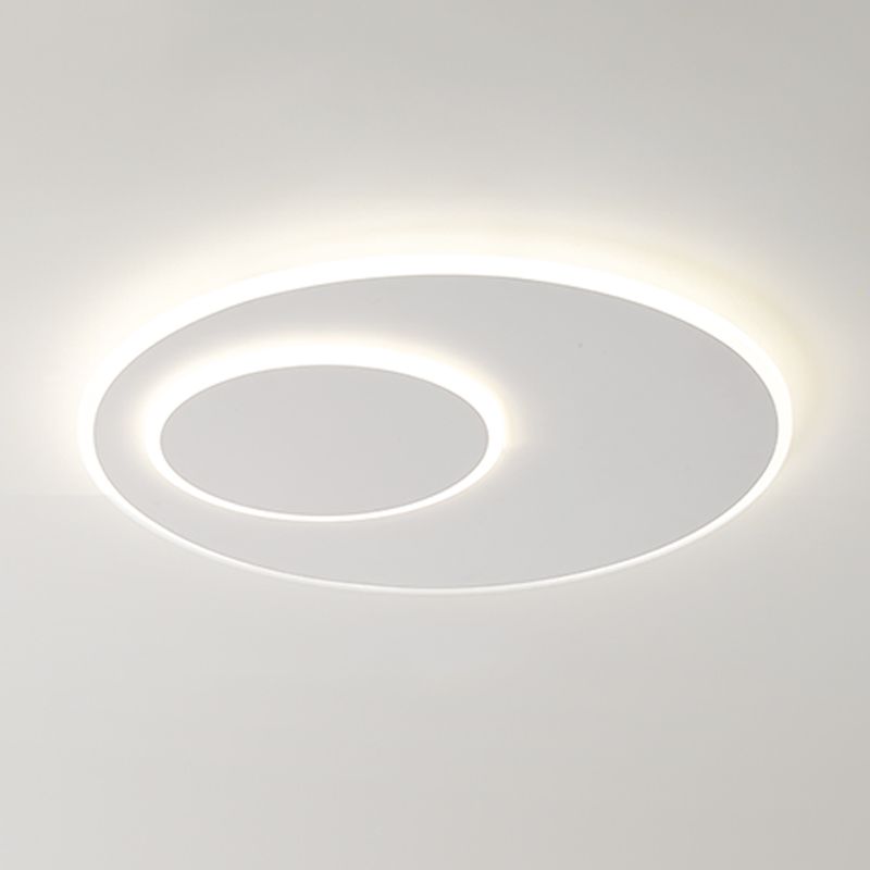 Geometry Shape Ceiling Flush Modern Style Metal 2 Light Ceiling Mounted Lights in White