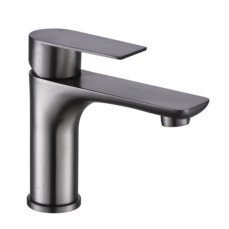Stainless Steel Bathroom Lavatory Faucet 1 Handle Hot and Cold Basin Faucet with Hoses