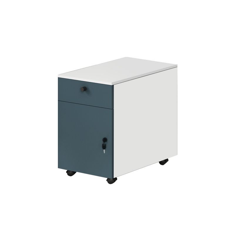 Contemporary File Cabinets Solid Wood Frame Mobile Filing Cabinet with Key Lock