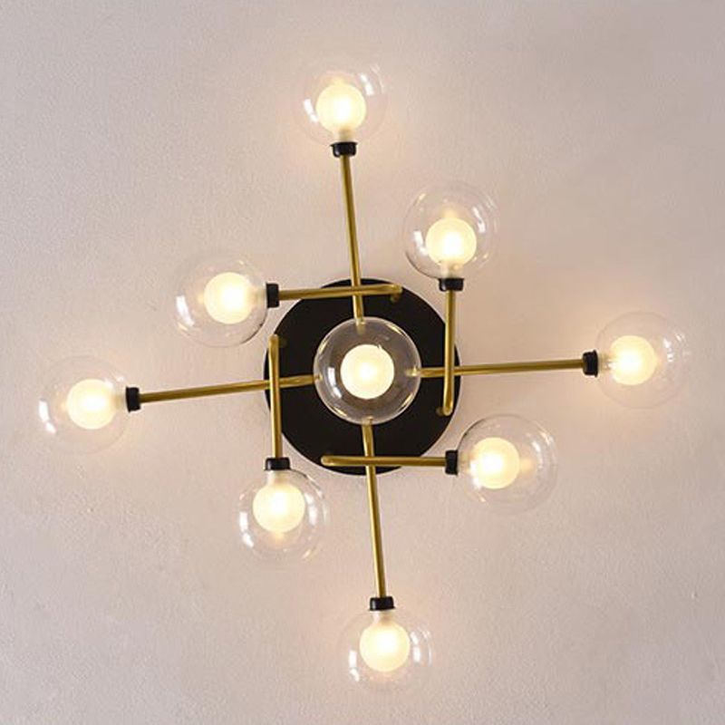 Sputnik Flush Mount Ceiling Light Globe Glass Lamp Shade Semi Flush for Living Room