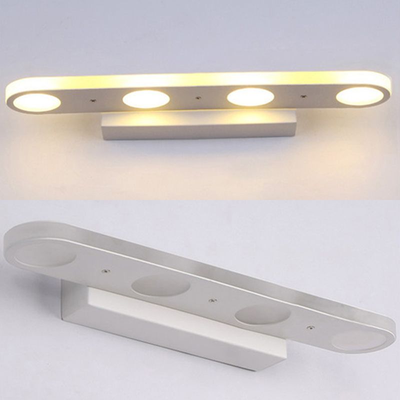 Zeitgenössische Kreise Wandbeleuchtung Acryl -LED -Badezimmer -Wandlampe in Weiß