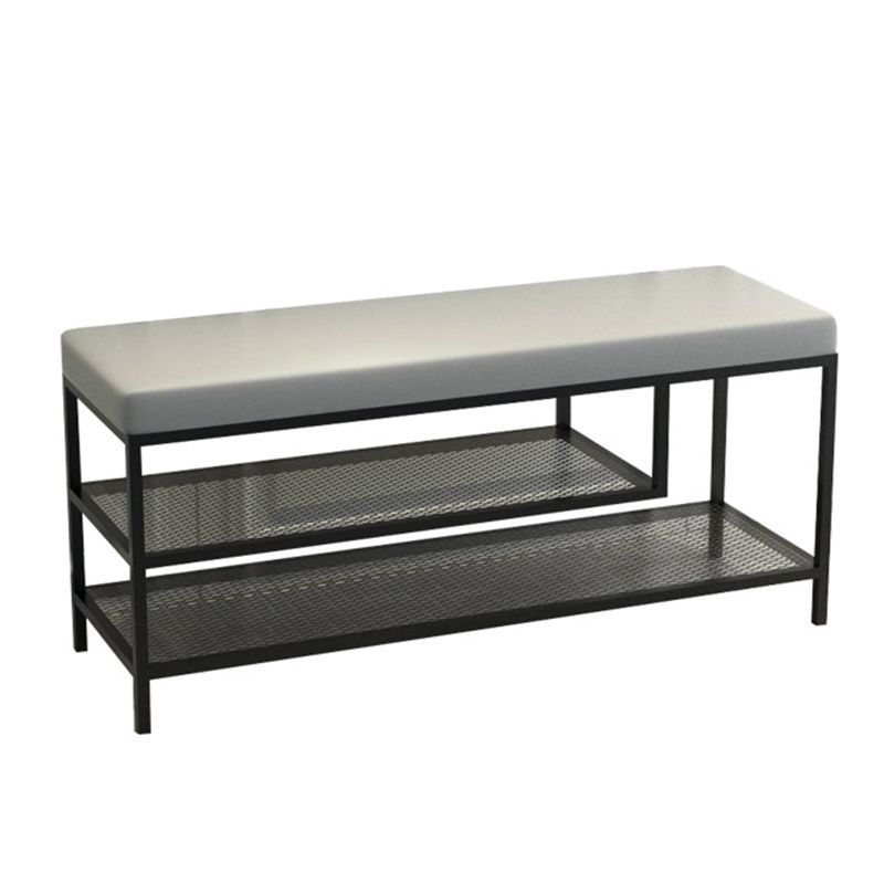 12.6" Wide Upholstered Entryway Bench with Storage Bench with Metal Legs