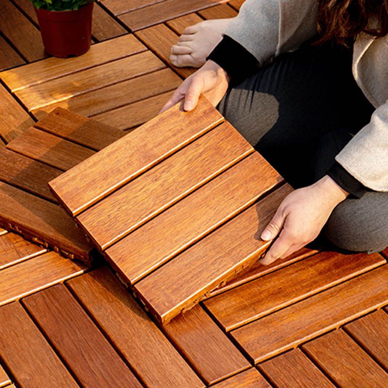 Interlocking Patio Flooring Tiles Solid Wood Waterproof Patio Flooring Tiles
