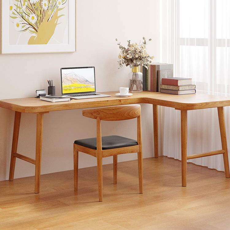 Industrial Solid Wood Writing Desk L-Shape Office Desk for Office