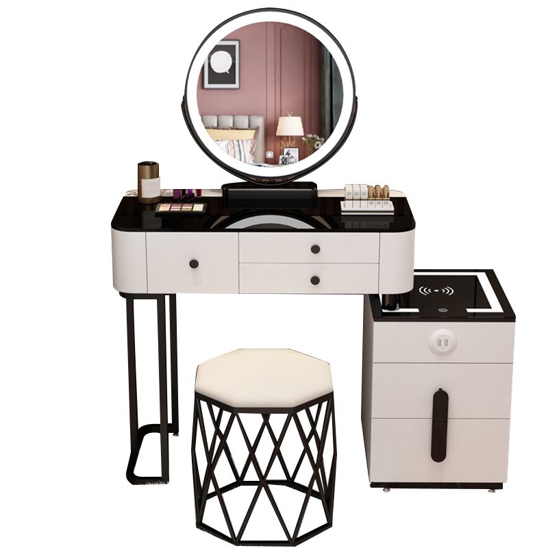 Glass Modern Lighted Mirror Bedroom with Drawer Vanity Dressing Table