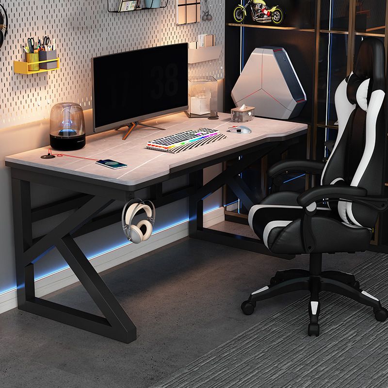 Industrial Gaming Desk Stone Sled Base Computer Desk , 23.62" Wide