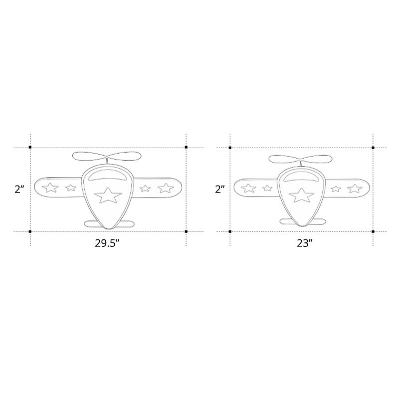 Airplane Massimale Flush Light Fixture Cartoon Metal Boys Room LED Flush Mount in Red - Navy Blue