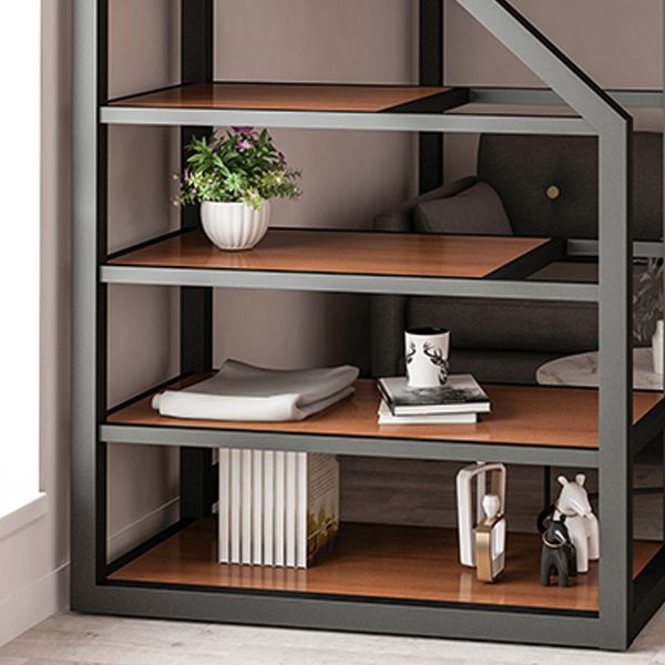 Iron High Loft Bed with Storage Contemporary Full/Queen Loft Bed with Stairway