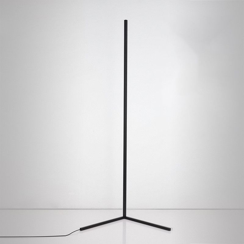 Modern Simplicity LED Floor Lamp Lacquered Iron Linear Floor Lamps with Acrylic Shade