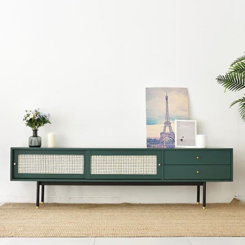 Wooden TV Media Console Industrial Console TV Stand with Drawers