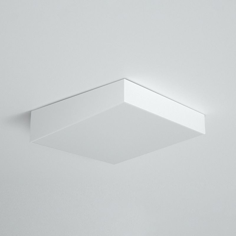 Metal Geometric Flush Mount Lighting Modern Style LED Ceiling Light in White