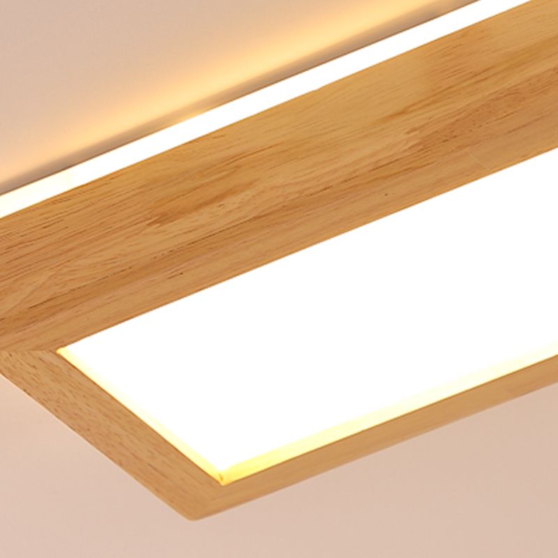 Wood Flush Lamp Modern Minimalist Flush Mount Light Fixtures for Living Room