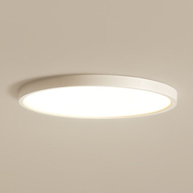 Round Ceiling Light Acrylic Simplicity LED Flush Mount Ceiling Lamp Fixture in White