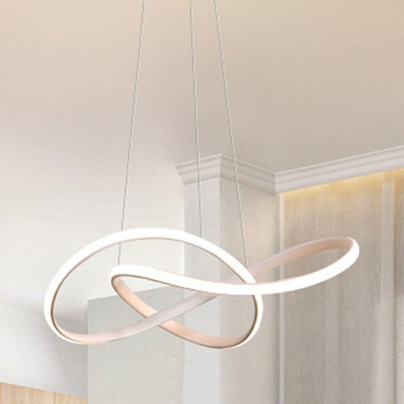 Plafond de style moderne Spiral Plafond Light 1-Light Aluminium Aluminium Éclairage en suspension