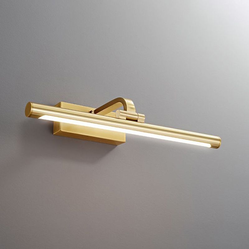 Contemporary LED Mirror Lamp Metal Bathroom Vanity Light Fixtures in Gold