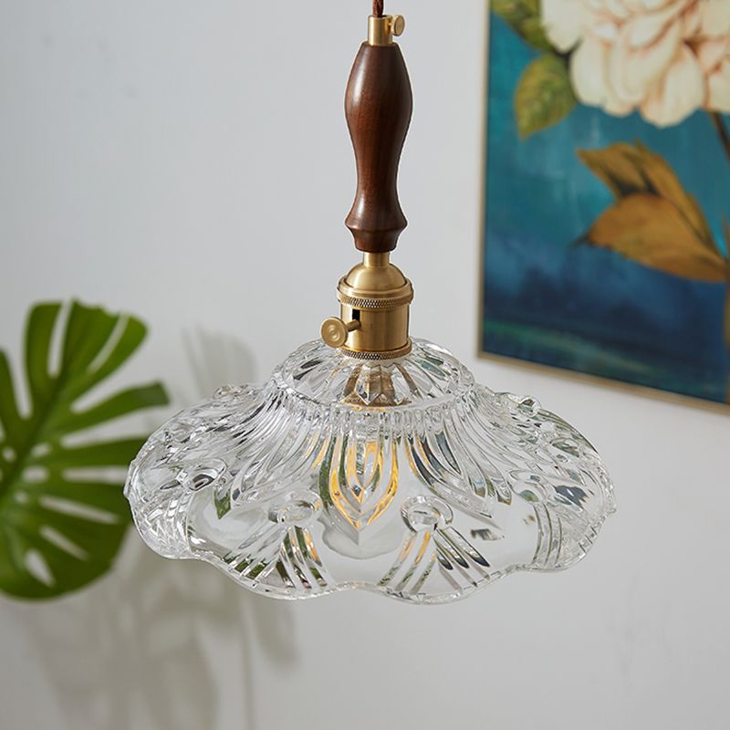 Coppa di vetro Copertura Ombra appeso Luci sospese in stile industriale 1 lampada appesa alla luce per camera da letto