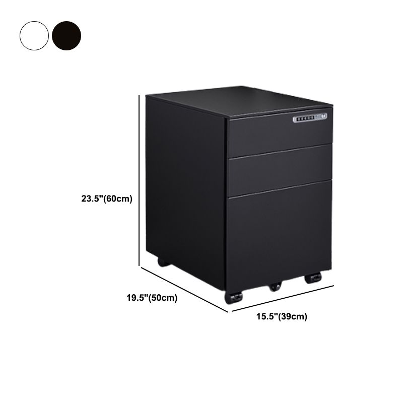 Modern Office Metal File Cabinet 3 Drawers Vertical Cabinet with Lock and Storage