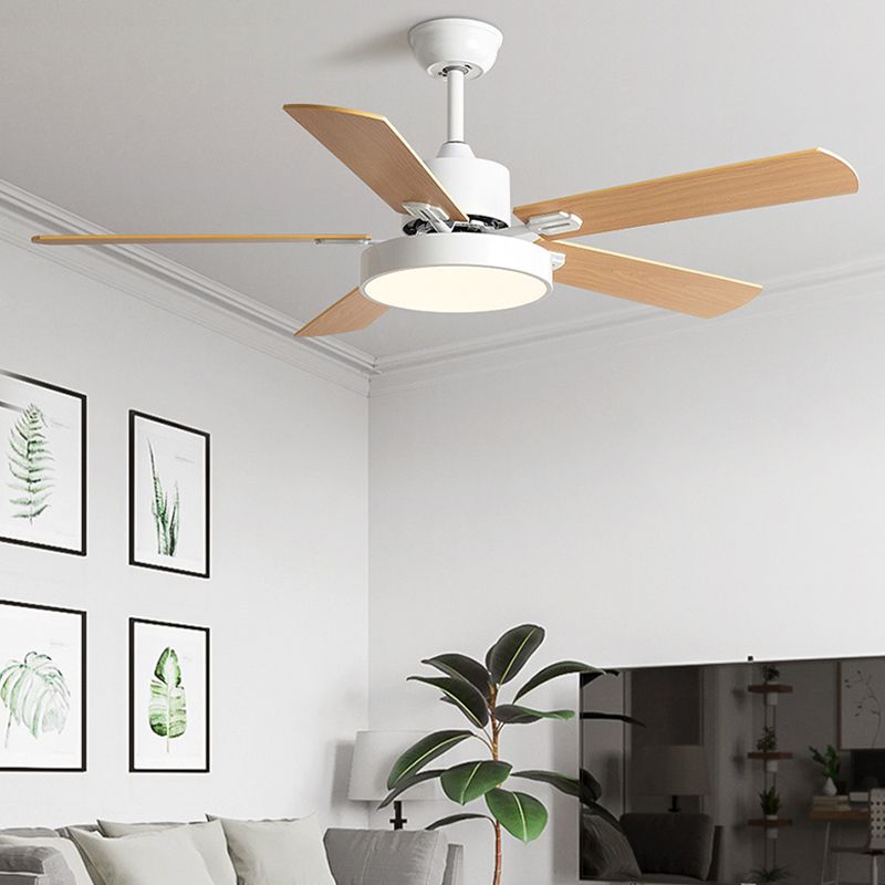 Modern Wooden Ceiling Fan Light Fixture Colorful LED Ceiling Lamp for Bedroom