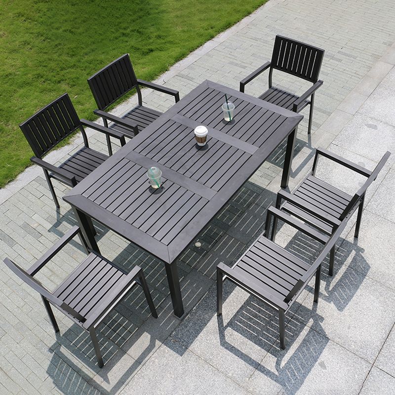 Contemporary Outdoor Bistro Chair Aluminum Outdoor Chair Stacking Armchair