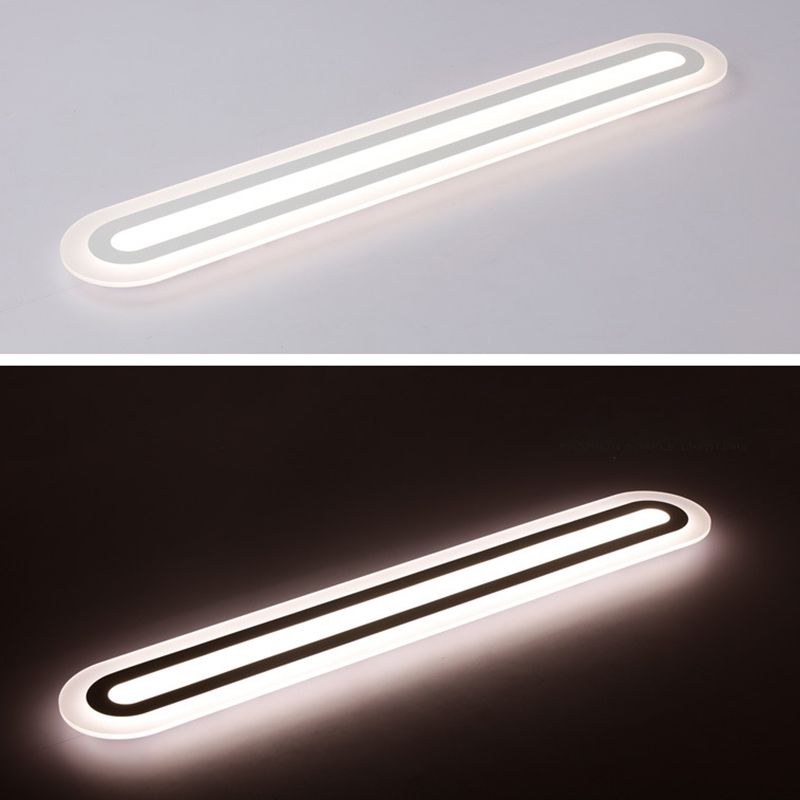 Minimalism Acrylic LED Flush Ceiling Light with White Lighting Linear Flushmount Lighting