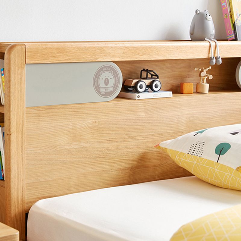 No Theme Modern Kids Bed Solid Wood Storage Panel Bed with Headboard