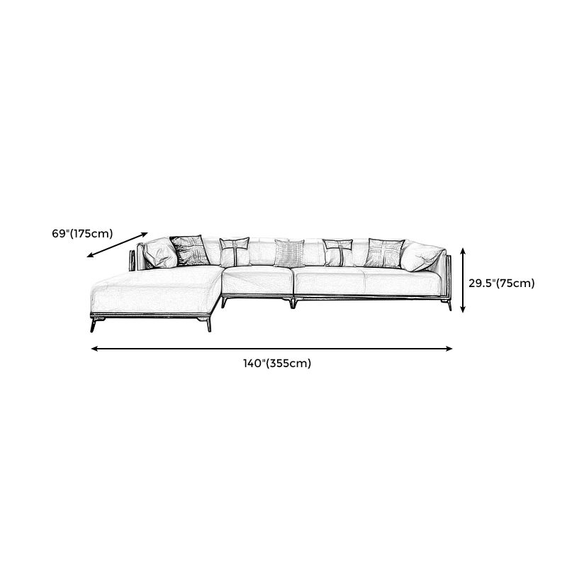 Contemporary Stain-Resistant Faux Leather Sofa/Sectional with Pillowed Back Cushions