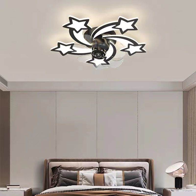 7-Blade Fan with Light Modern Polish Finish Ceiling Fan for Hallway