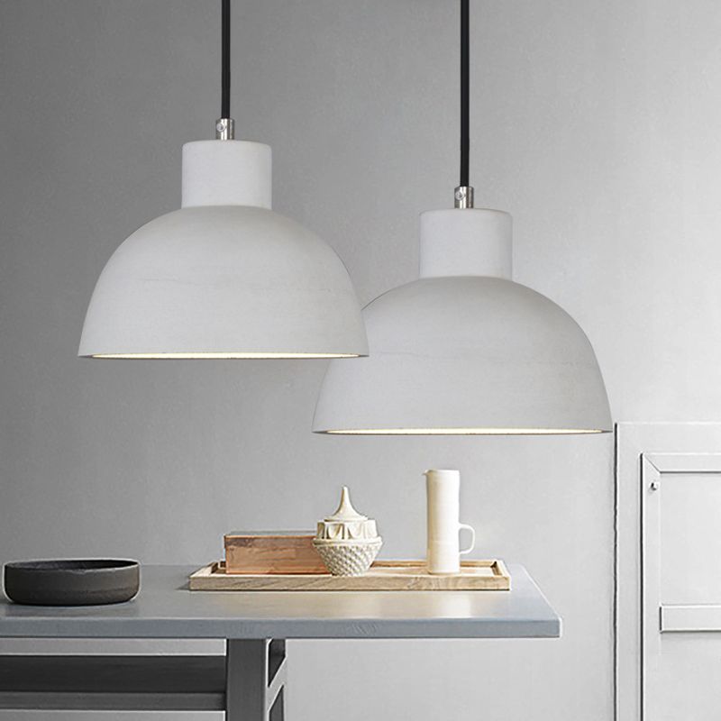 Industriële stijl koepelvormig plafond hanglamp 1 hoofd cement hangende lampkit in grijs