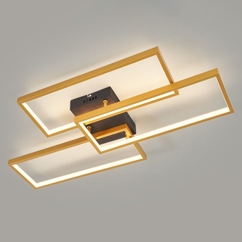 Modern Rectangle Shape Flush Mount Light Fixtures 3 Light Flush Mount Ceiling Light