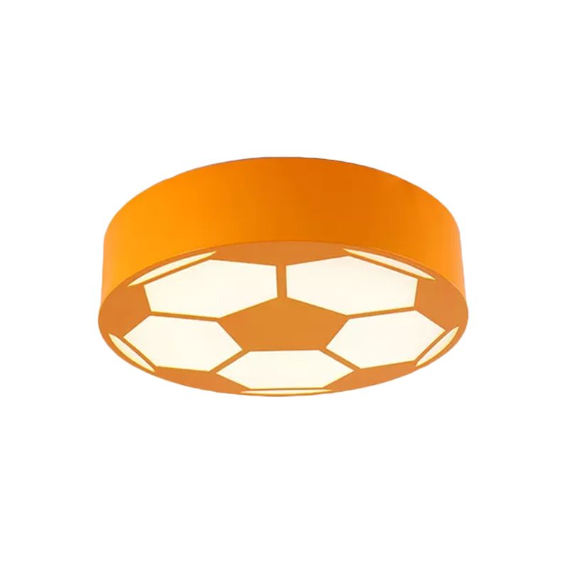 Rood/Geel/Blauw Voetbal Flushmount Children-Style LED Metal Flush Plafond Lamp met Acryl Schaduw