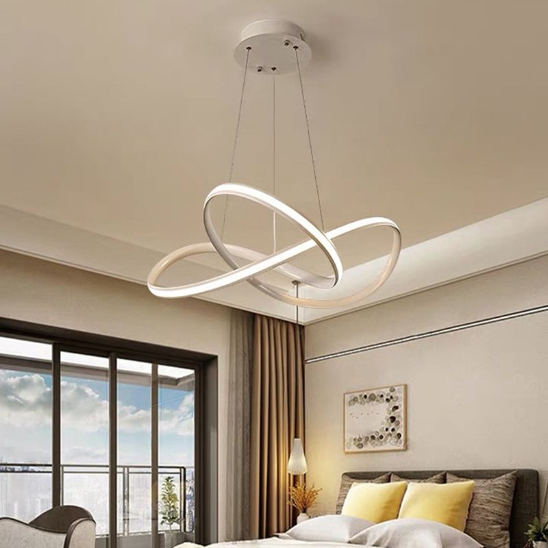 Spiral Suspended Lighting Fixture Minimalist LED Metal Ceiling Pendant Light for Dinning Room