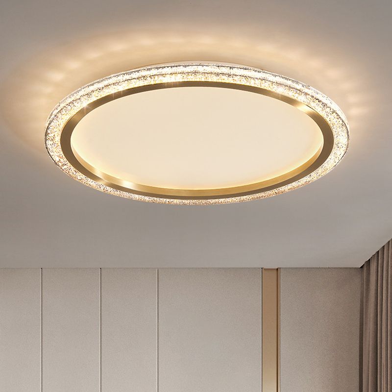 Aluminum LED Ceiling Flush Contemporary Flush Mount in Gold finish