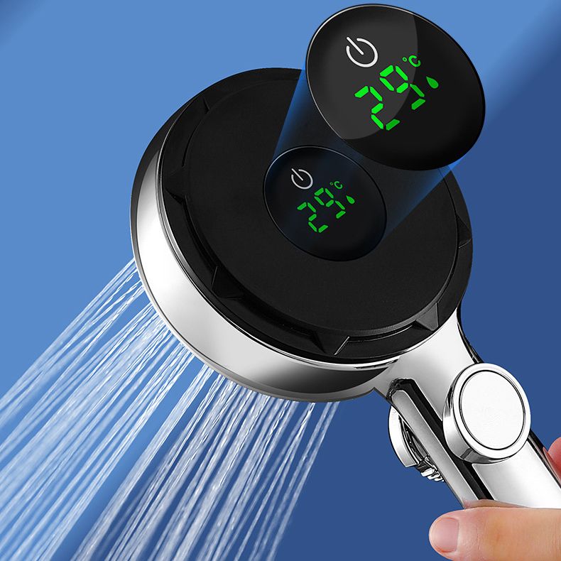 Contemporary Handheld Shower Head Round Filter Ball Spray Head With Digital Display