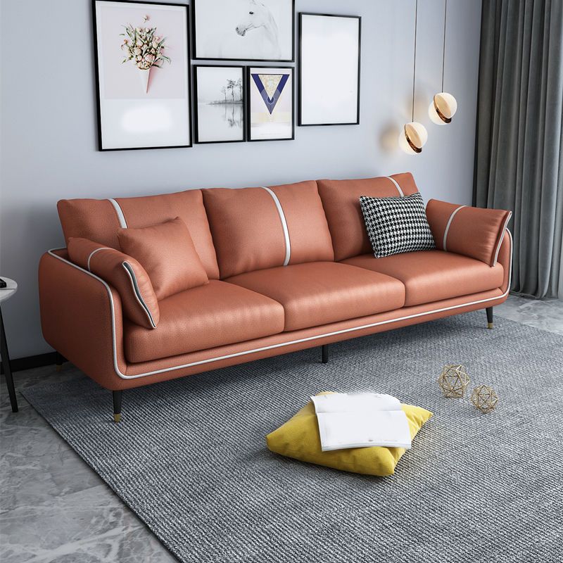 Skandinavische 3-Sitzer-Sofa-Kissen-Rücken-Couch mit schwarzen Beinen für Wohnzimmer