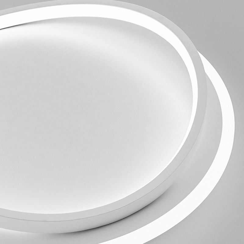 Matte White Contemporary Flush Mount Iron and Acrylic Round LED Flush