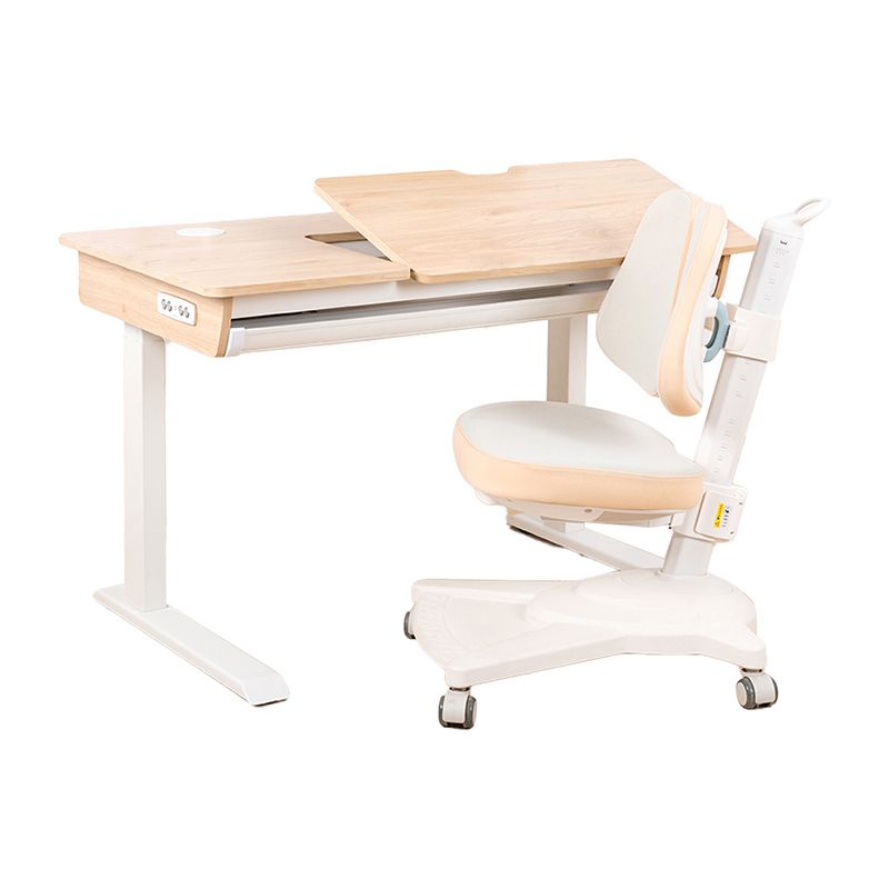 Adjustable Children's Desk with 1 Drawers in Solid Wood Standing Desk