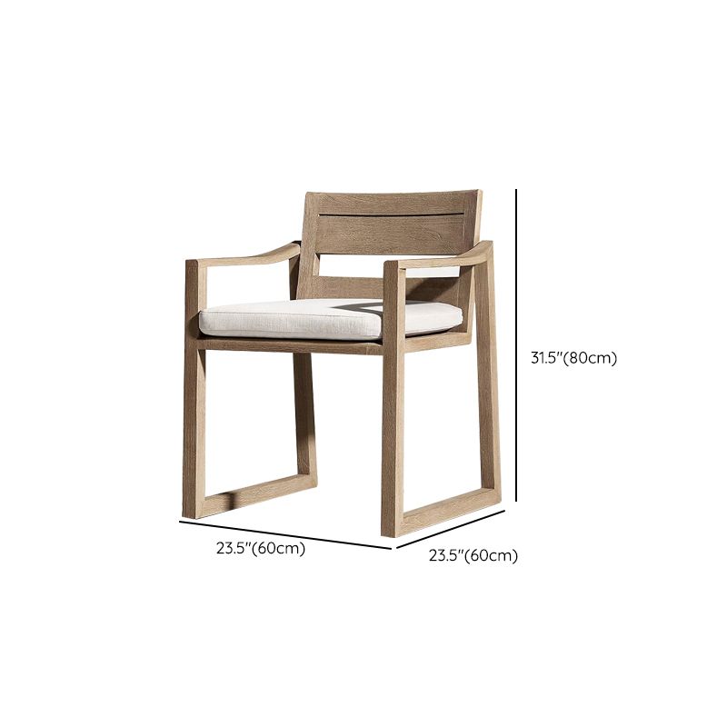 Contemporary Open Back Dining Chairs Solid Wood Outdoors Dining Chairs