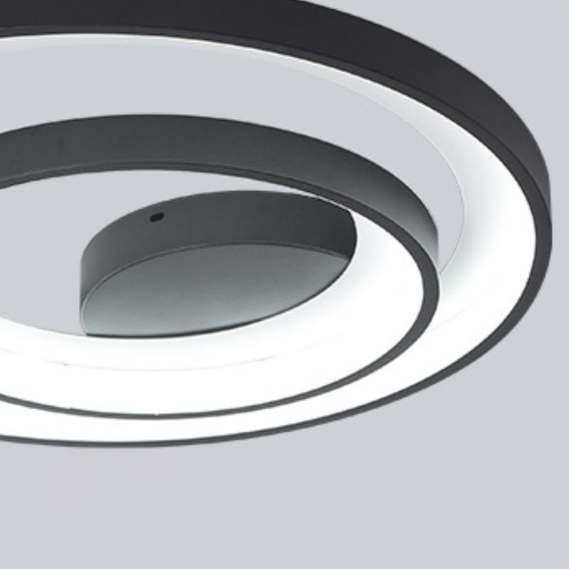 LED Circle 2 - Light Flush Mount Matte Black Iron and Acrylic Ceiling Flush