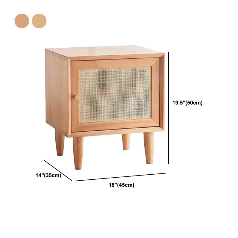 Rattan Bedside Table Modern Minimalist Bed Nightstand with Legs