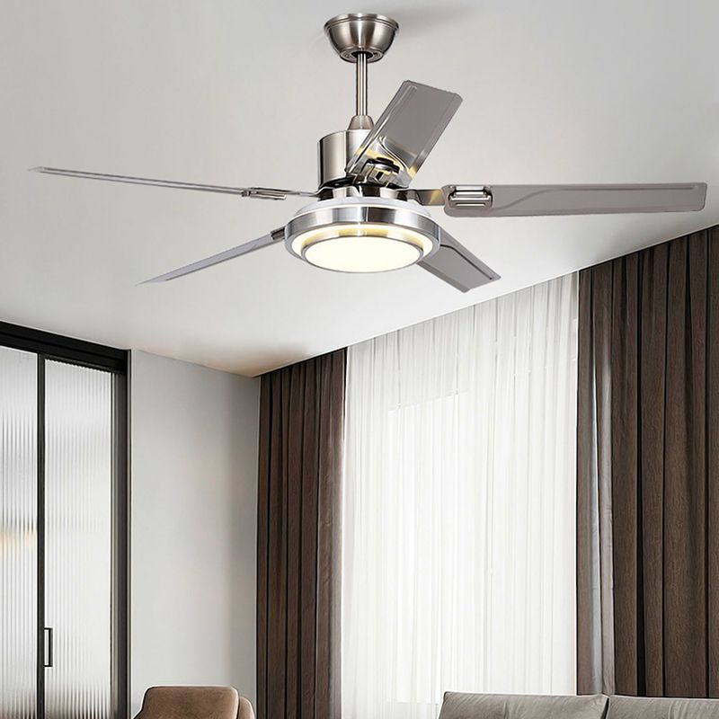 Fan Shape Metal Ceiling Fans Modern Style 1 Light Ceiling Mount Fan Fixture